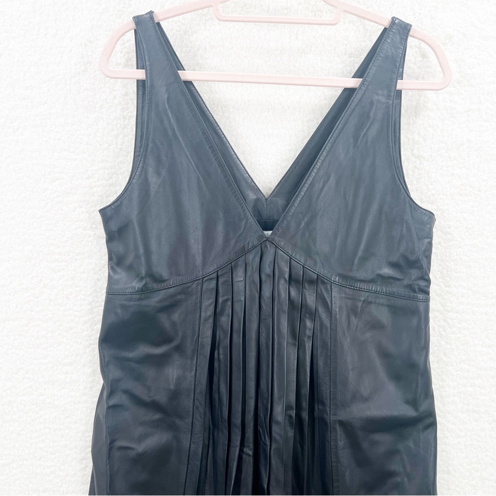 Massimo Dutti black sheep leather limited edition dress size S - Picture 5 of 11